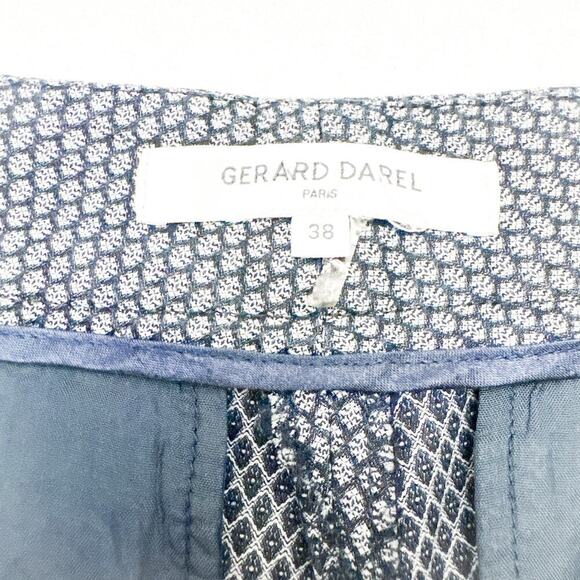 Gerard Darel Paris Pleated Straight Leg Brocade Mini Patterned Pants SIze 38 - Picture 6 of 10